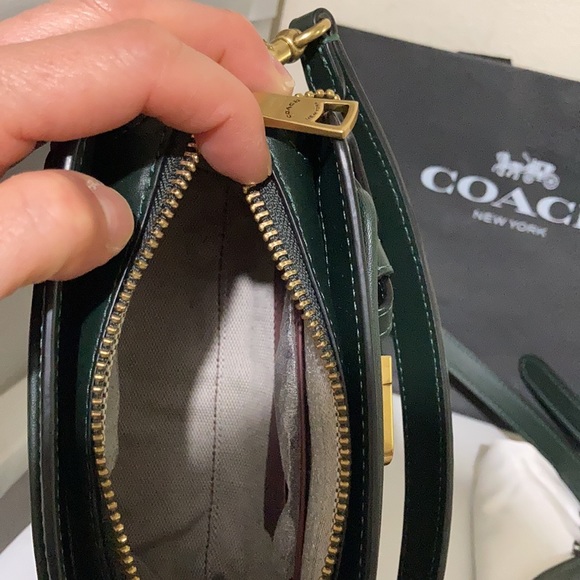 Coach Tate 18 leather. Crossbody Amazon Green leather - Picture 11 of 12